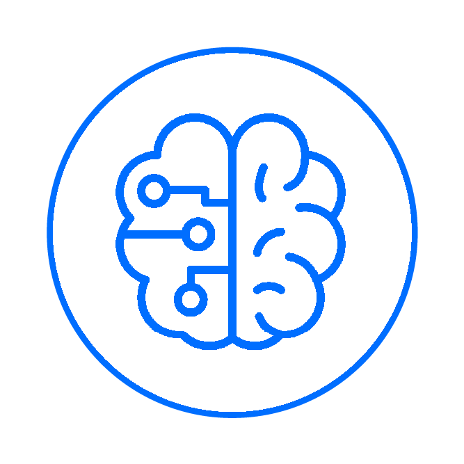 Brain and circuit icon